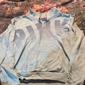 PINK Victoria's Secret Men's Zip-Up Sweater in Light Blue